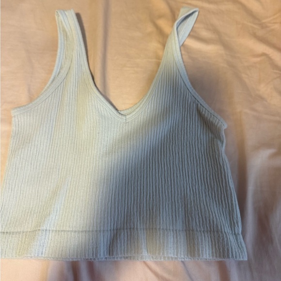 Urban Outfitters Light Blue Ribbed Crop Top - Picture 2 of 4